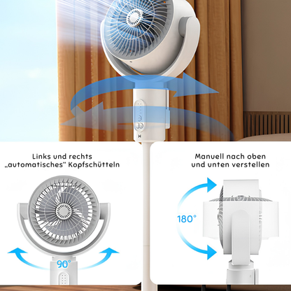 Stille Staande Ventilator 10W met Afstandsbediening 5 Standen Verstelbaar Zwart Wit Thuis Kantoor