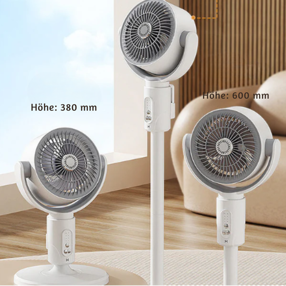 Stille Staande Ventilator 10W met Afstandsbediening 5 Standen Verstelbaar Zwart Wit Thuis Kantoor