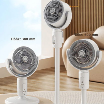 Stille Staande Ventilator 10W met Afstandsbediening 5 Standen Verstelbaar Zwart Wit Thuis Kantoor