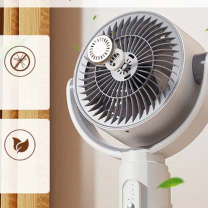 Stille Staande Ventilator 10W met Afstandsbediening 5 Standen Verstelbaar Zwart Wit Thuis Kantoor