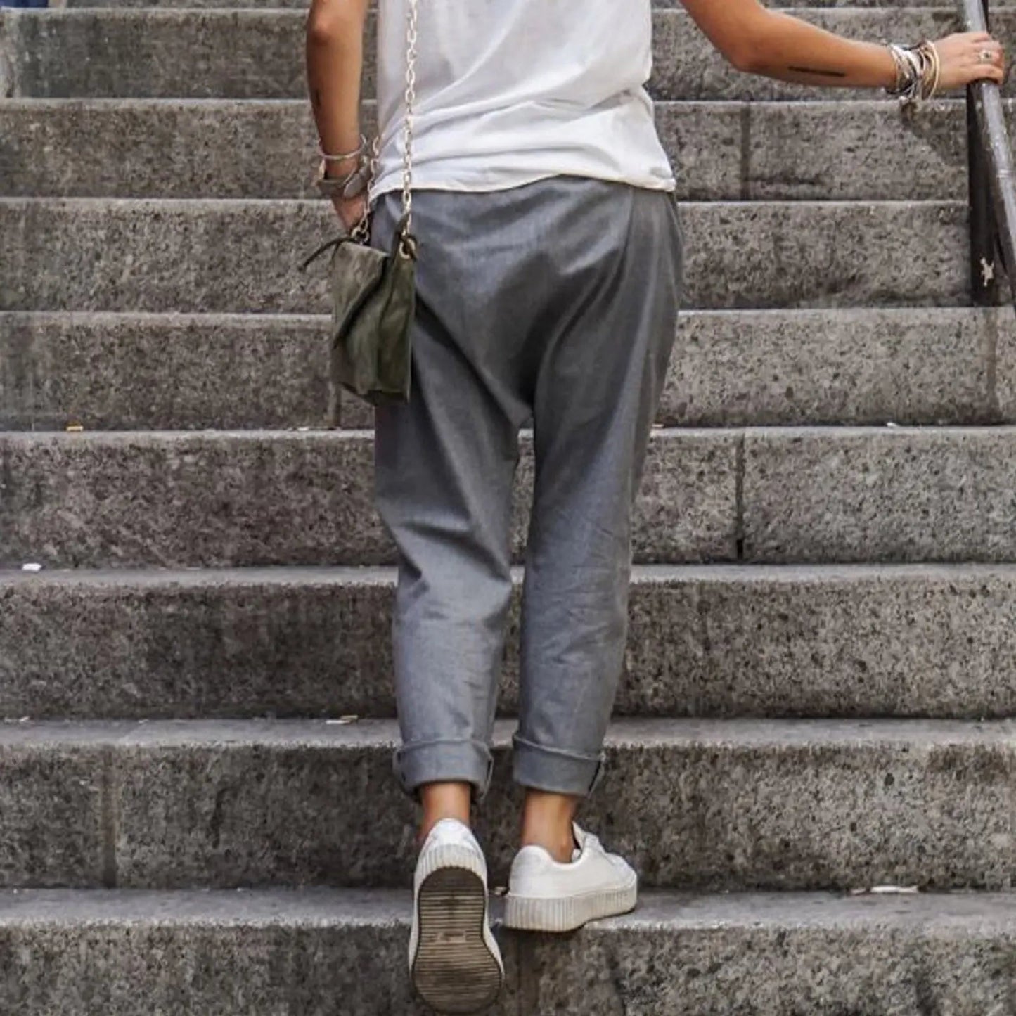 Dames Zomerbroek Comfortabele Baggy Broek Losse Zittende Broek