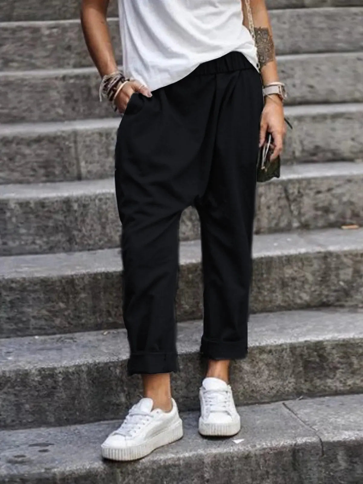 Dames Zomerbroek Comfortabele Baggy Broek Losse Zittende Broek - StudioMarella