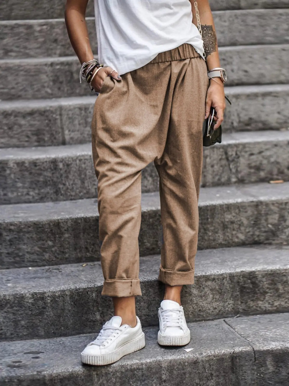 Dames Zomerbroek Comfortabele Baggy Broek Losse Zittende Broek