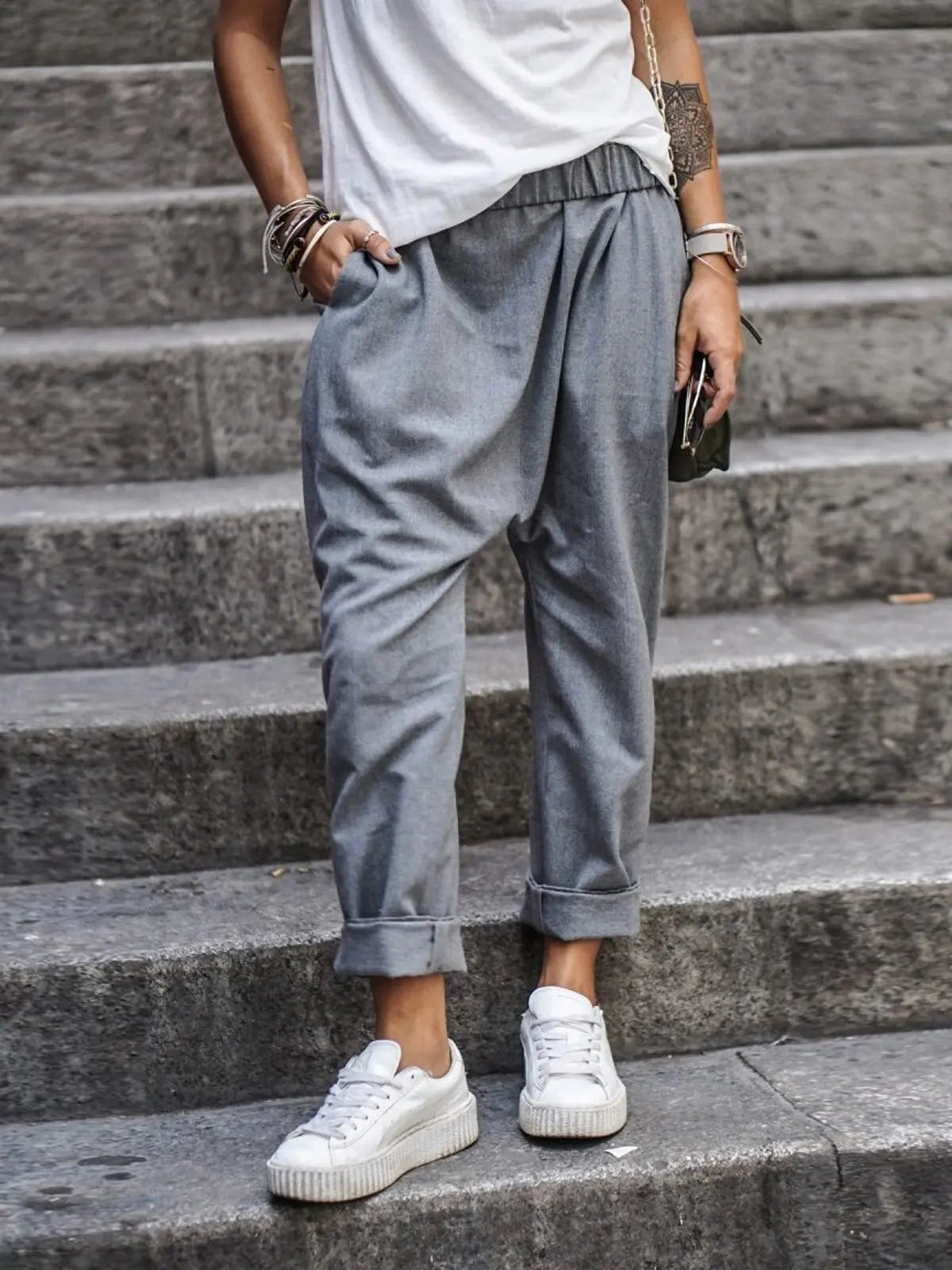 Dames Zomerbroek Comfortabele Baggy Broek Losse Zittende Broek
