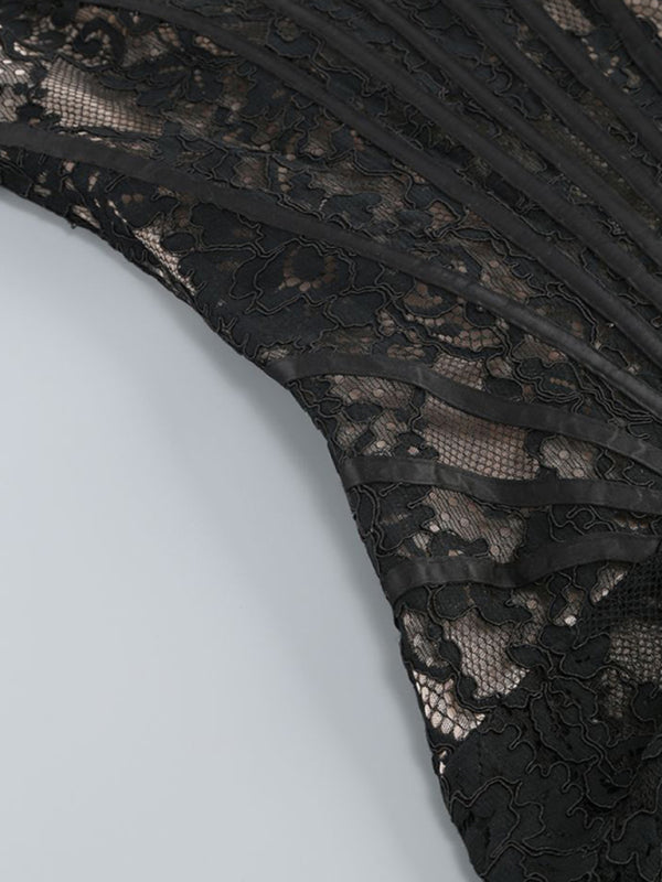 Midi Jurk met Korset Detail Elegante Vrouwelijke Stijl