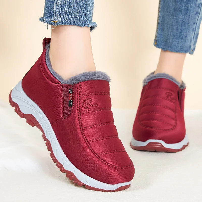 LageWinterlaarzen Dames Slip-on Zwart Elegante Stijl - StudioMarella