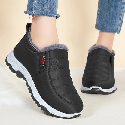LageWinterlaarzen Dames Slip-on Zwart Elegante Stijl