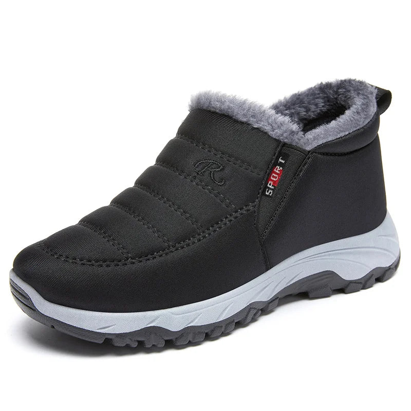 LageWinterlaarzen Dames Slip-on Zwart Elegante Stijl