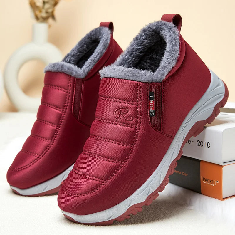 LageWinterlaarzen Dames Slip-on Zwart Elegante Stijl