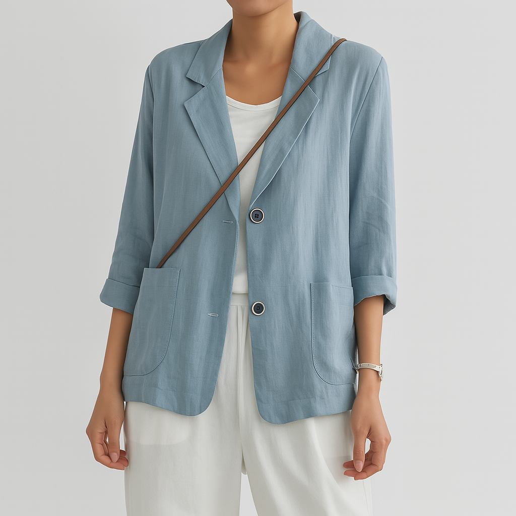 Lena | Lichte Dames Blazer in Linnen met Relaxed Fit 3