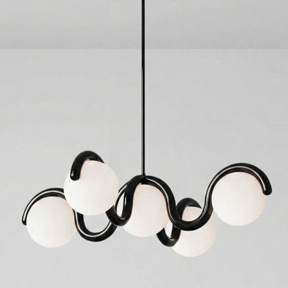 Moderne Kroonluchter met Messing en Glas – Artistieke Verlichting voor Eetkamer en Woonkamer