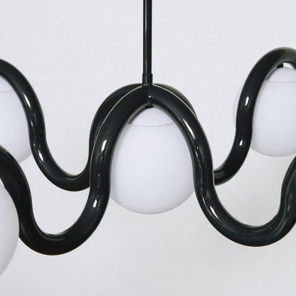 Moderne Kroonluchter met Messing en Glas – Artistieke Verlichting voor Eetkamer en Woonkamer