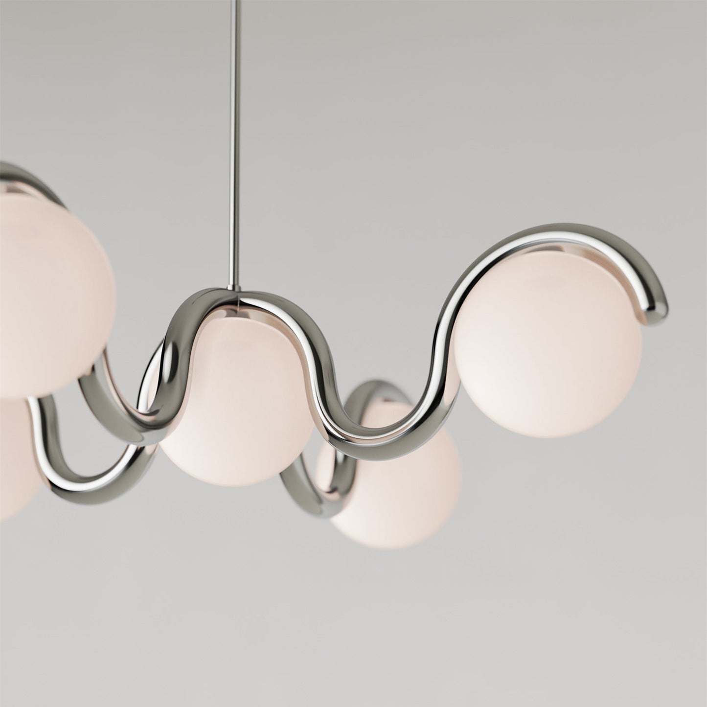Moderne Kroonluchter met Messing en Glas – Artistieke Verlichting voor Eetkamer en Woonkamer