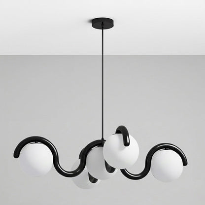 Moderne Kroonluchter met Messing en Glas – Artistieke Verlichting voor Eetkamer en Woonkamer