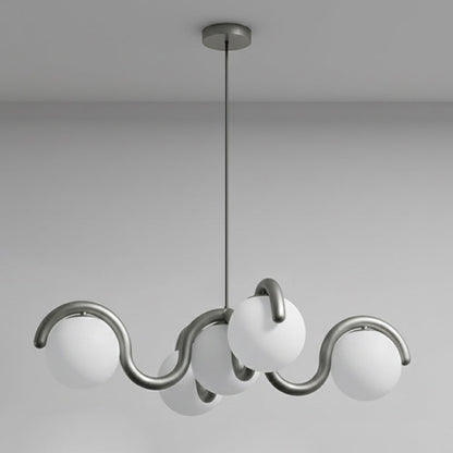 Moderne Kroonluchter met Messing en Glas – Artistieke Verlichting voor Eetkamer en Woonkamer