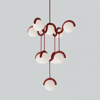 Moderne Kroonluchter met Messing en Glas – Artistieke Verlichting voor Eetkamer en Woonkamer
