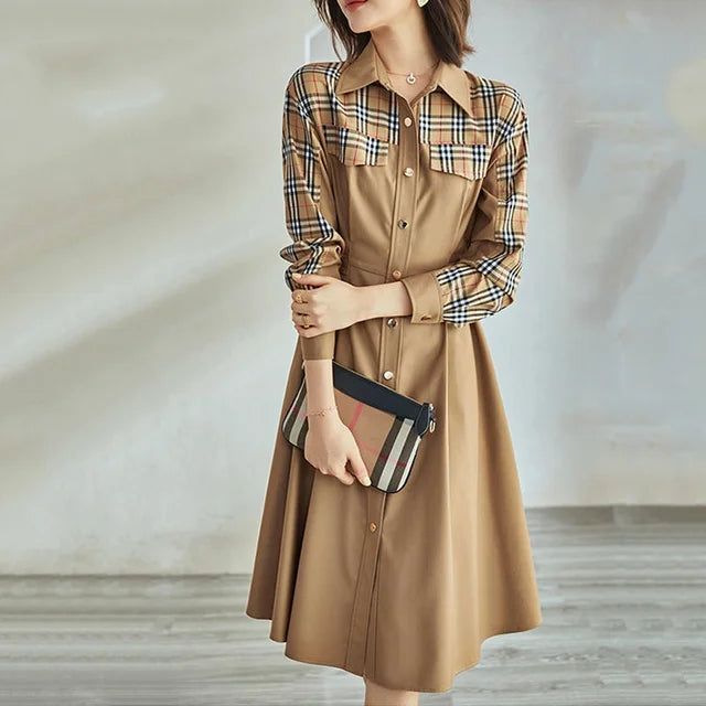 Vrouwen Flanellen Ruitjesshirt Jurk Comfortabel - StudioMarella