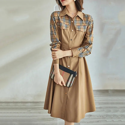 Vrouwen Flanellen Ruitjesshirt Jurk Comfortabel - StudioMarella