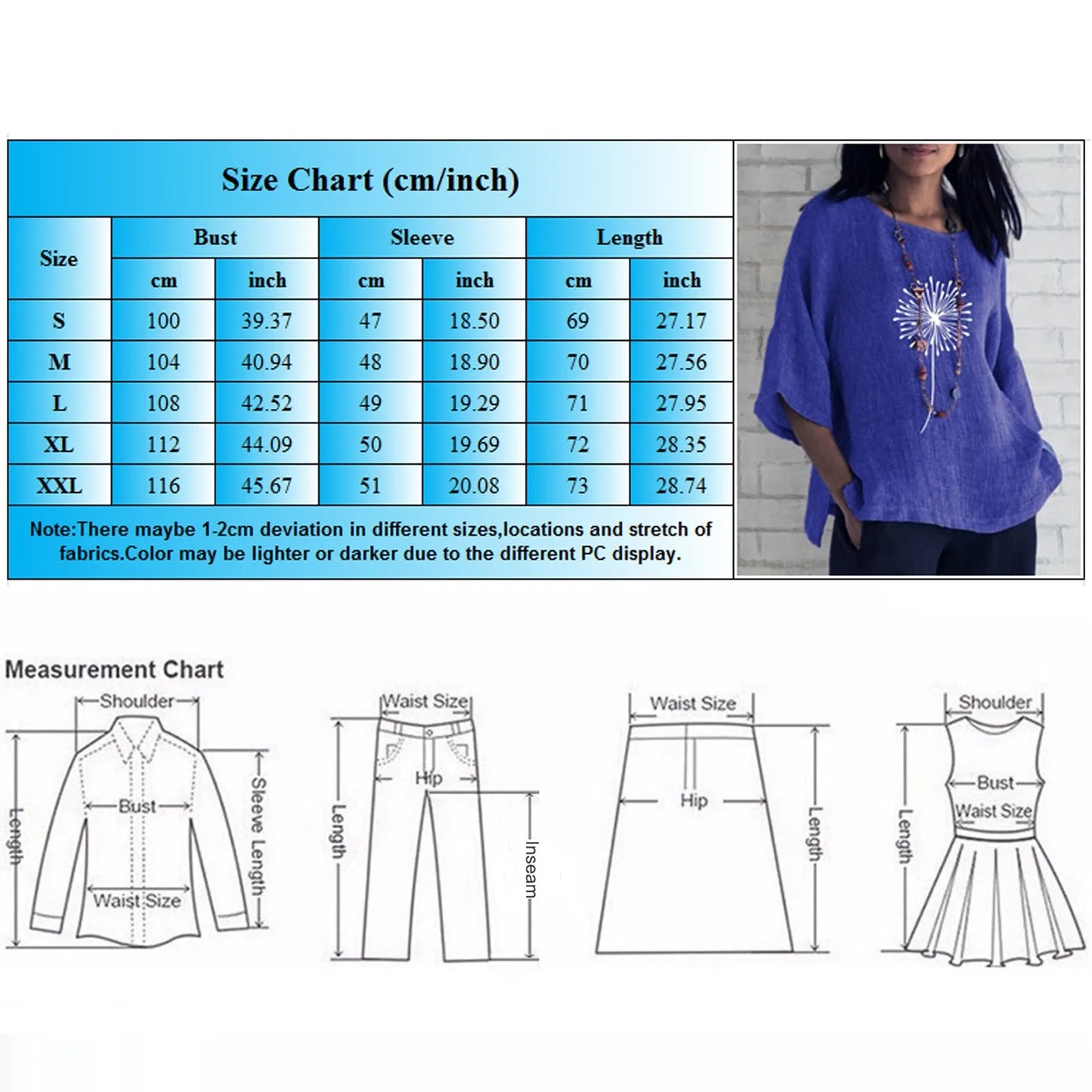 Vrouwen T-Shirt Losse Fit van Katoen