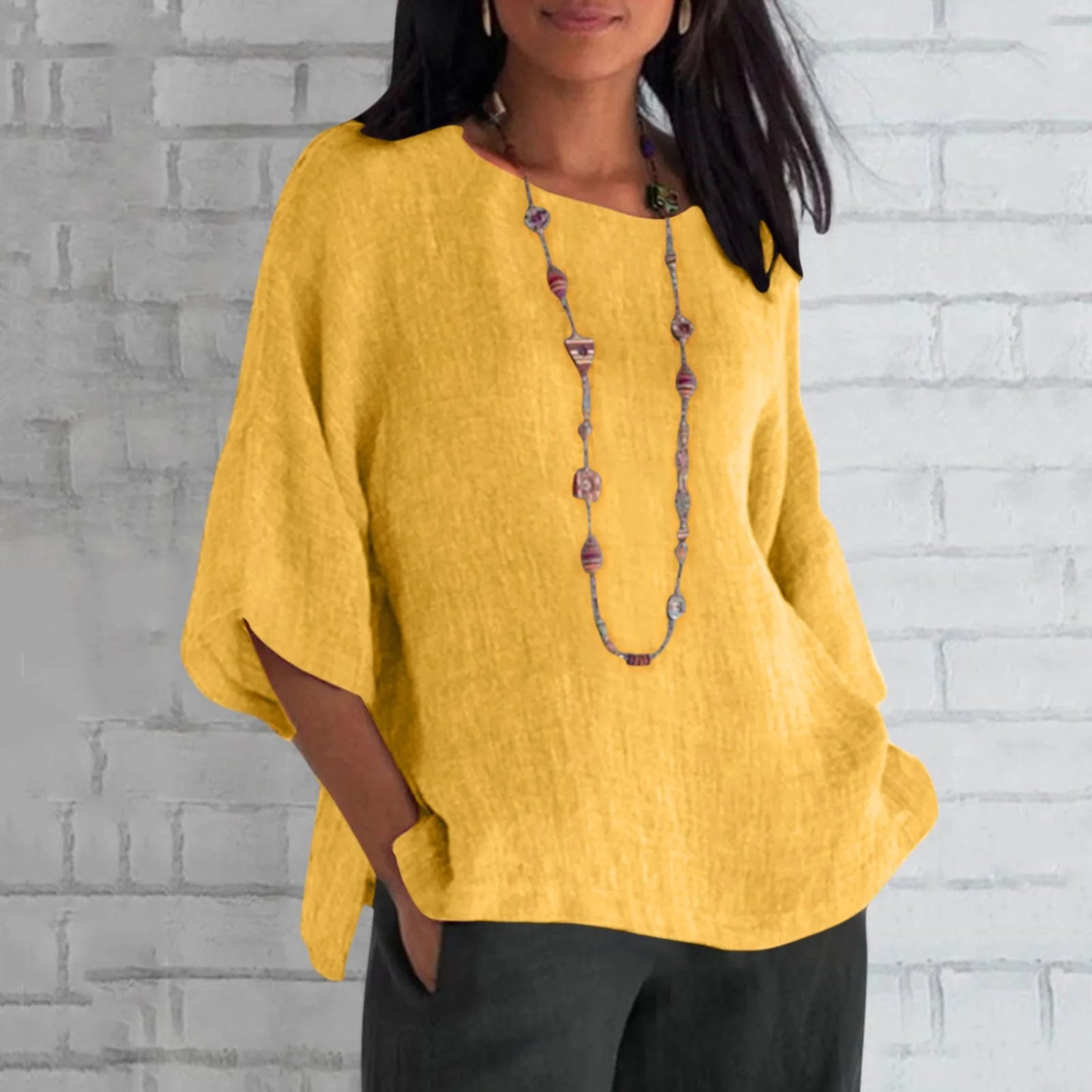 Vrouwen T-Shirt Losse Fit van Katoen