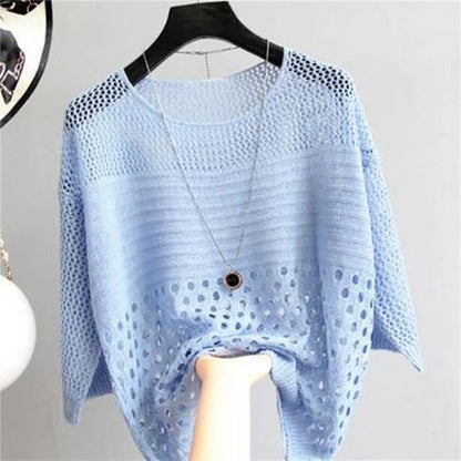 Witte Cardigan van IJssijde Met Holle Details