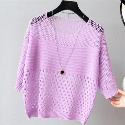 Witte Cardigan van IJssijde Met Holle Details