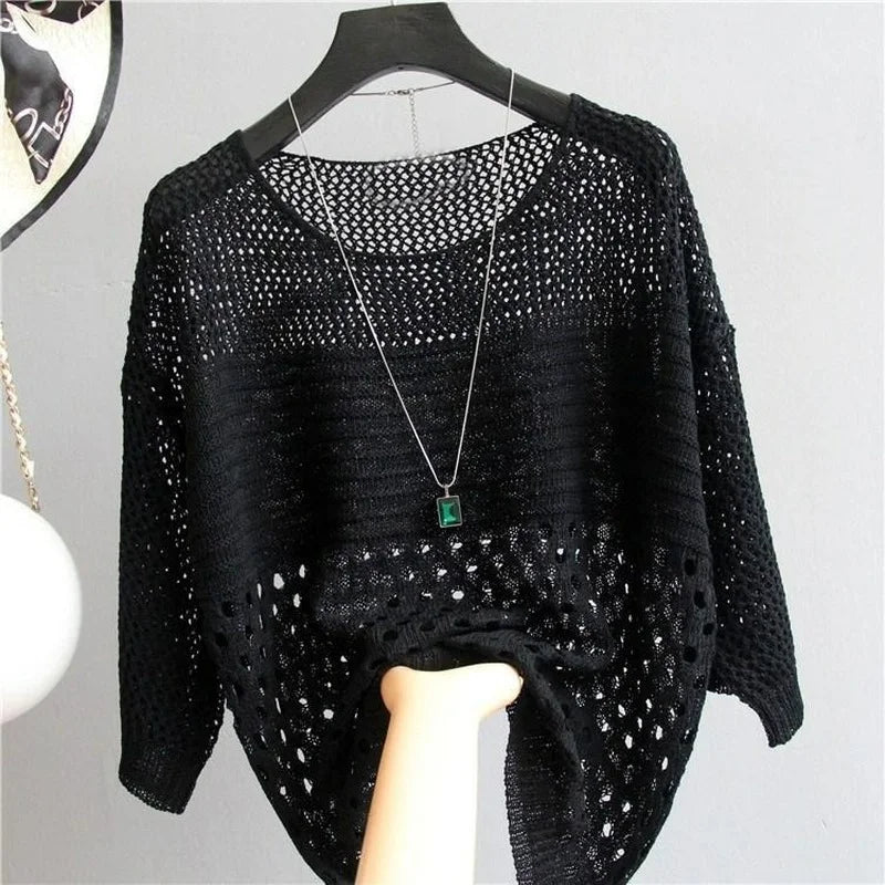 Witte Cardigan van IJssijde Met Holle Details
