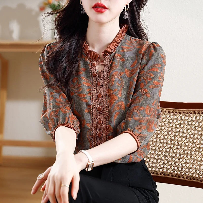 Vrouwelijke Blouse met Leuke Zomerse Print