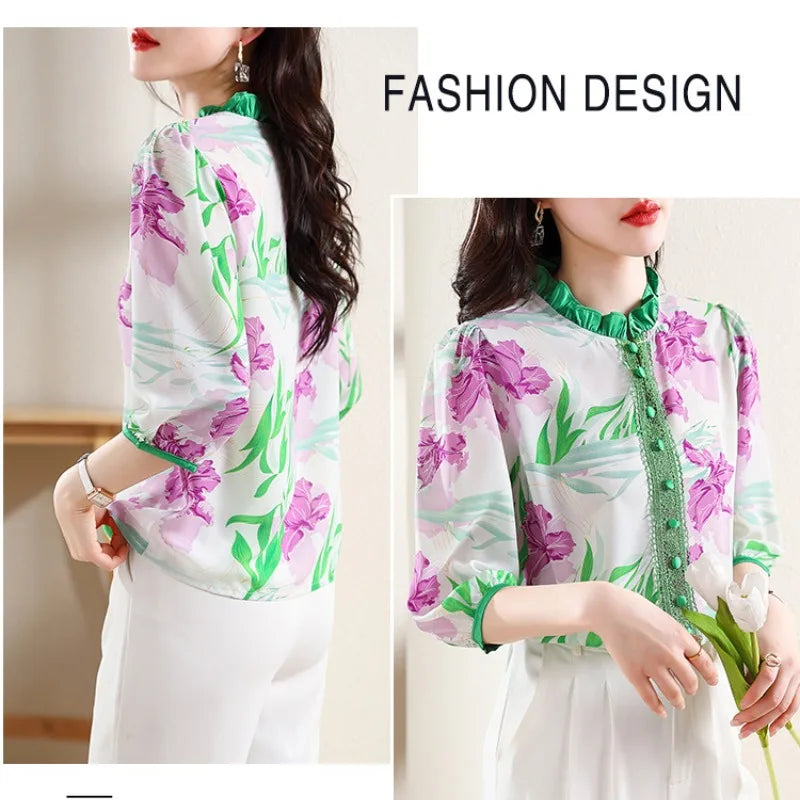 Vrouwelijke Blouse met Leuke Zomerse Print