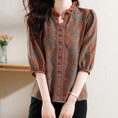 Vrouwelijke Blouse met Leuke Zomerse Print