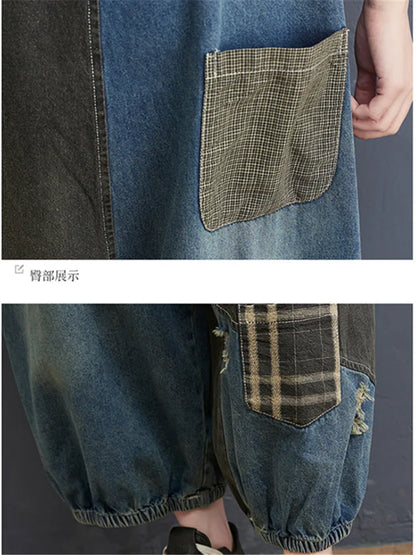 Dames Overalls Denim Zomerse Stijl Blauw