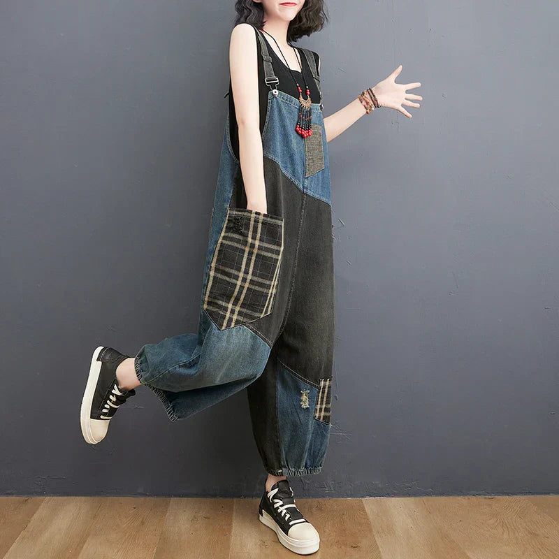 Dames Overalls Denim Zomerse Stijl Blauw