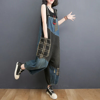 Dames Overalls Denim Zomerse Stijl Blauw