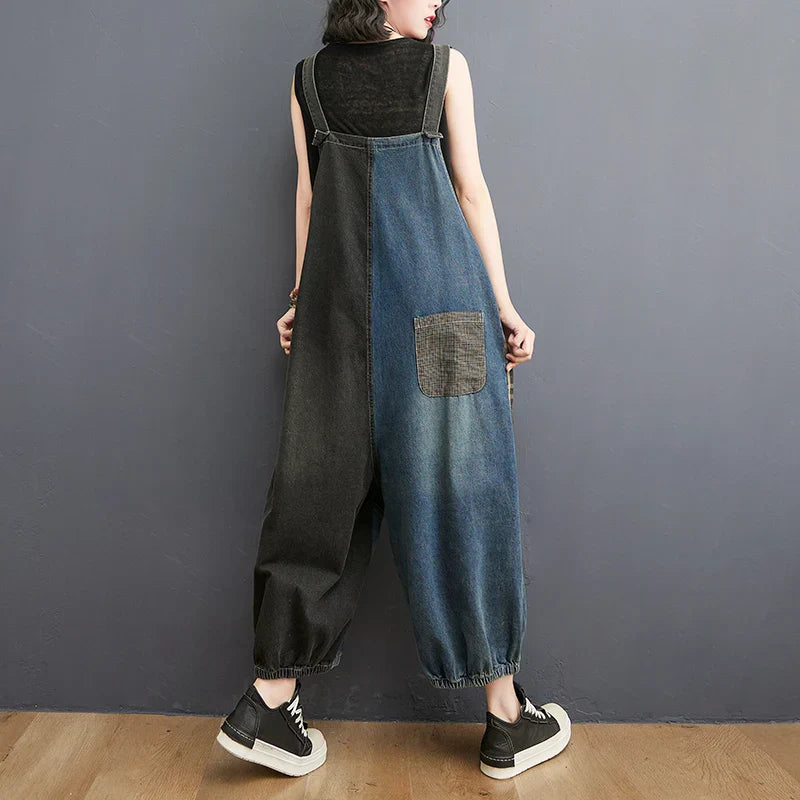 Dames Overalls Denim Zomerse Stijl Blauw