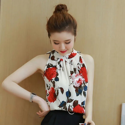 Dames Bloes Chiffon Zomerse Bloemenprint Jurkmodel