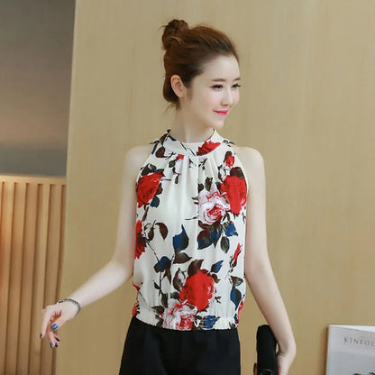 Dames Bloes Chiffon Zomerse Bloemenprint Jurkmodel