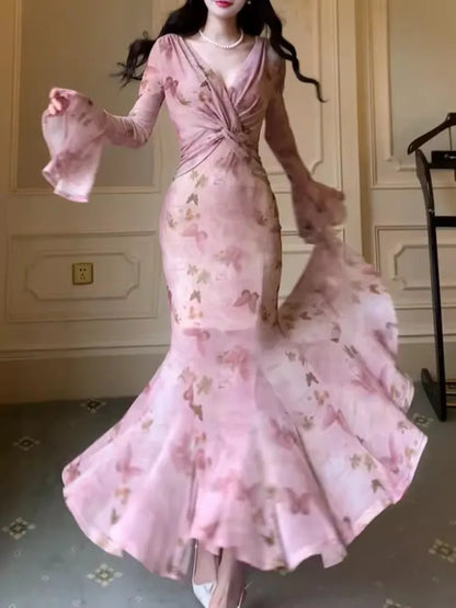 Lange Jurk Slanke Fit Lente Zomer Collectie