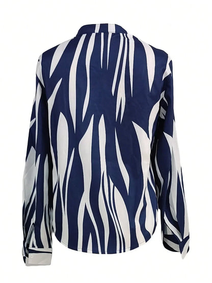 Vrouwelijke Lange Mouw Blouse Gedrukt Zomermodel