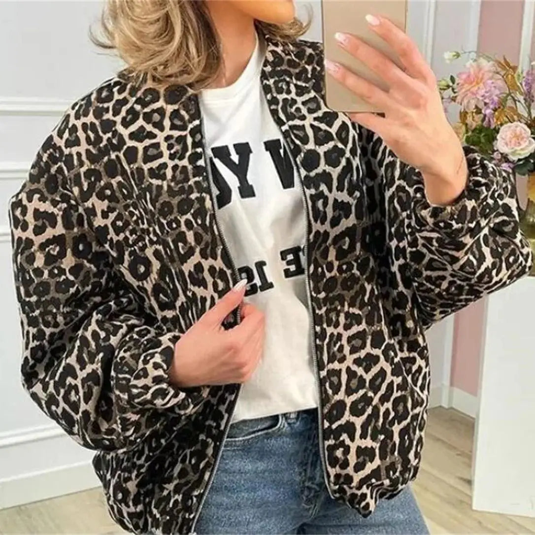Leo | Bomber Jas Met Luipaard Print4