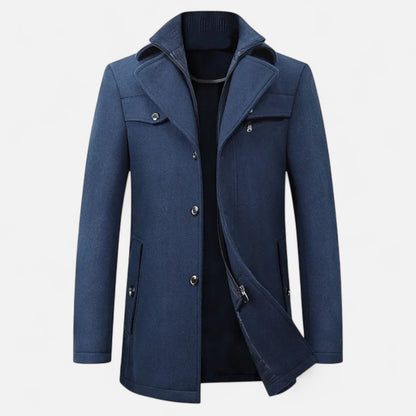 Leonard | Klassieke wollen trenchcoat voor heren 3