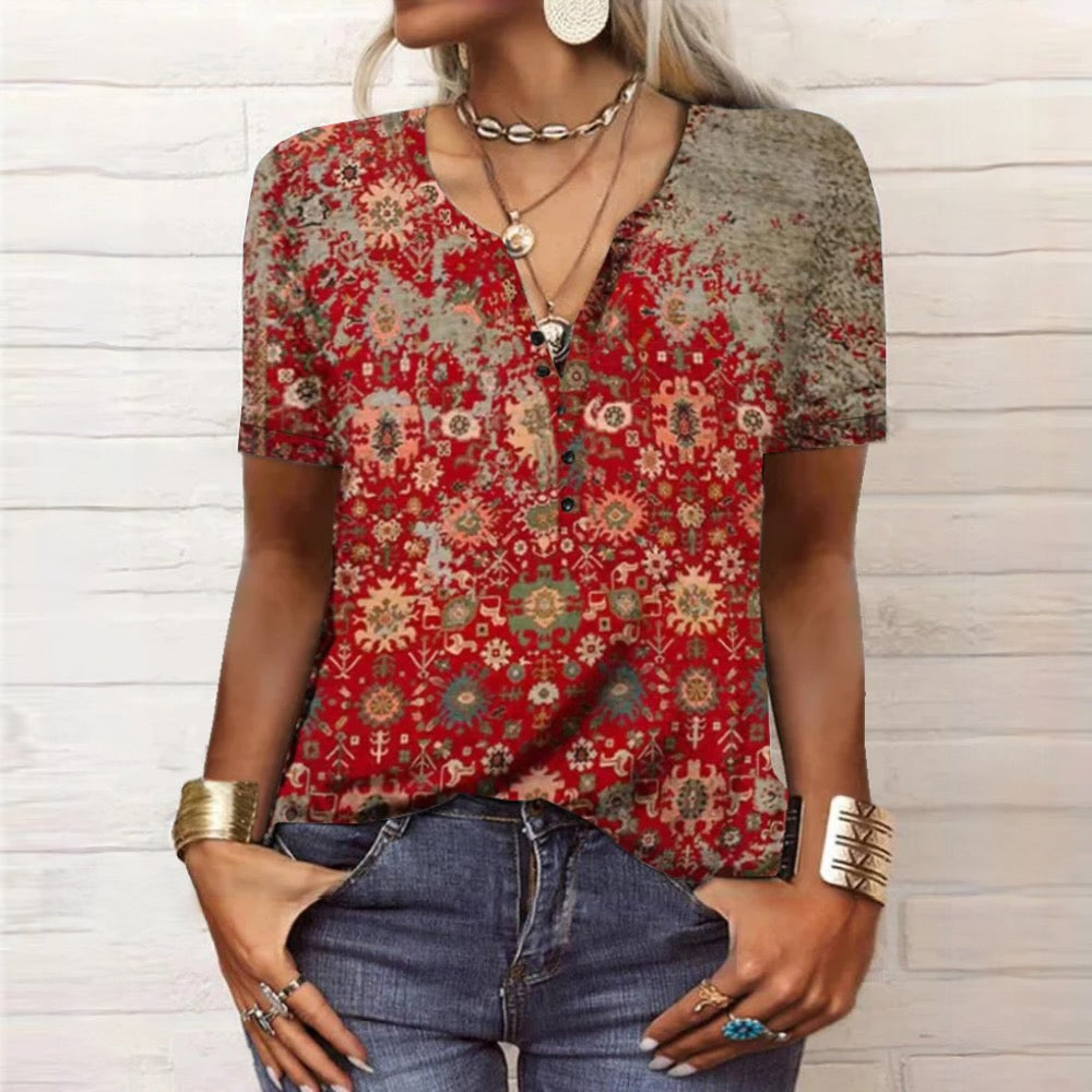Vrouwelijke Zomerblouse van Katoen Elegant