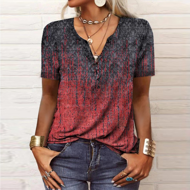 Vrouwelijke Zomermode Blouse van Katoen Elegante Stijl