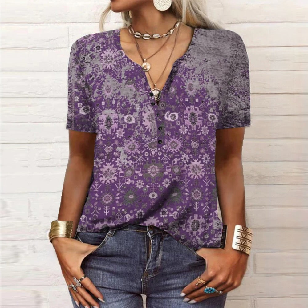 Vrouwelijke Zomermode Blouse van Katoen Elegante Stijl