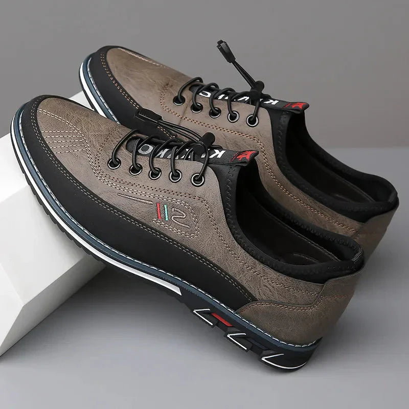 Leren Sneakers Heren | Stevige Zool & Comfortabele Demping