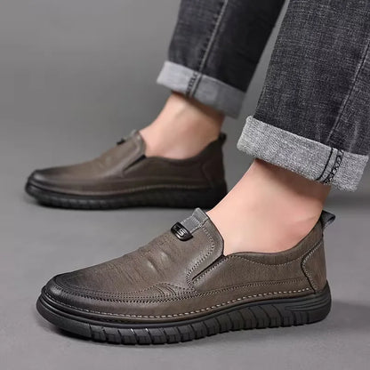 Leren loafers met antislip rubberen zool