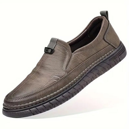Leren loafers met antislip rubberen zool