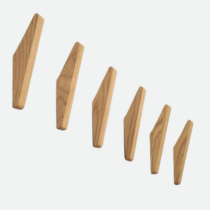 Wandhaken Hout Set van 2 13,5 cm Naturel Kapstok Badkamer Hal Handdoekhaak Wandkapstok Minimalistisch Boho Interieur