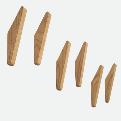 Wandhaken Hout Set van 2 13,5 cm Naturel Kapstok Badkamer Hal Handdoekhaak Wandkapstok Minimalistisch Boho Interieur