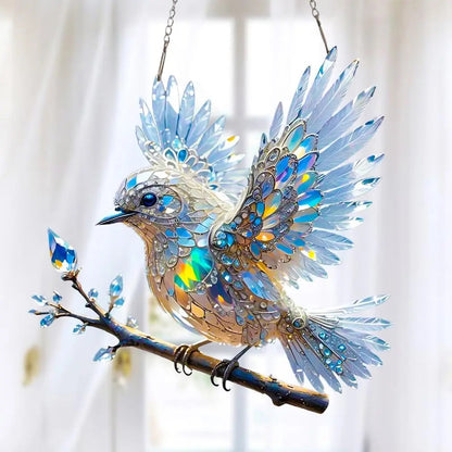 Kristallen Vogel Acryl 15x15cm 20x20cm Raamhanger Lichtreflecties Regenboog Woonkamer Raam Suncatcher Decoratie Cadeau Transparant