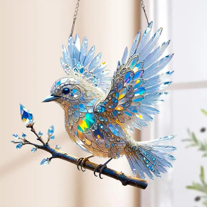 Kristallen Vogel Acryl 15x15cm 20x20cm Raamhanger Lichtreflecties Regenboog Woonkamer Raam Suncatcher Decoratie Cadeau Transparant